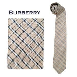 Burberry Tie Nova Check Beige Black Red White Tartan Plaid Classic Vintage